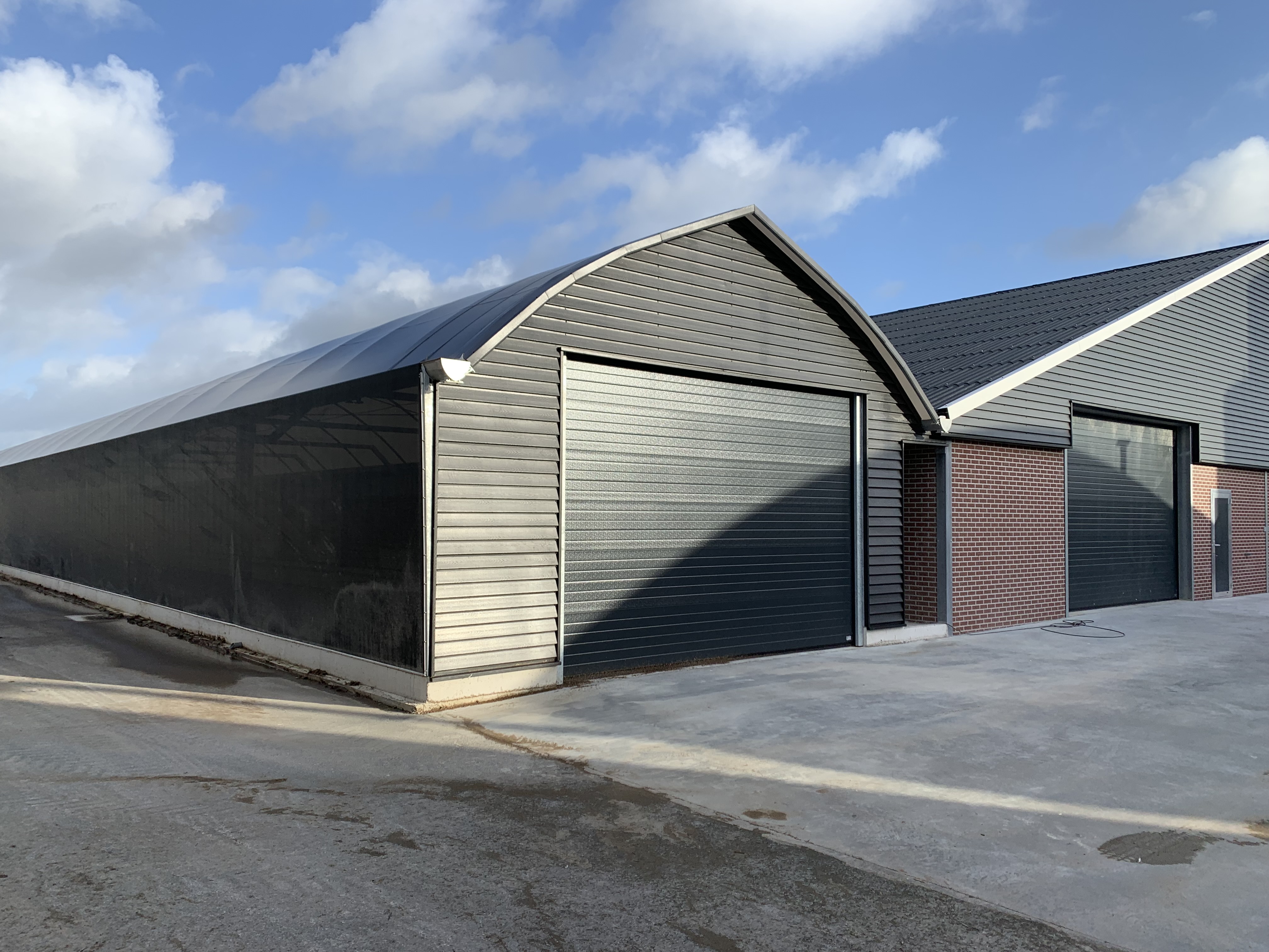 Overdekte uitloop voor vleeskuikens in Flevoland